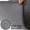 thumbnail image 3 of CHAKME 5 Pc Memory Foam Bath Mat Set: 20"x46",32"x20",24"x17",18"x16",U Shaped 24"x20". Non Slip, Machine Washable, Super Absorbent, Classic Greek Key, Dark Gray., 3 of 7