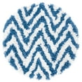 thumbnail image 5 of SAFAVIEH Giuseppe Chevron Shag Area Rug, Ivory/Blue, 4' x 4' Round, 5 of 10