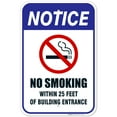 thumbnail image 1 of No Smoking Within 25 Feet of Building Entrance Sign,, 1 of 8