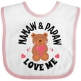 thumbnail image 3 of Inktastic Mamaw and Papaw Love Me Grandchild Bear Girls Baby Bib, 3 of 4