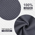 thumbnail image 2 of Simmore Kitchen Towels 6 Pack, 100% Cotton Waffle Weave Dish Cloths for Washing Dishes, Dark Grey, 12" x 12", 2 of 6