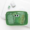 thumbnail image 2 of Bolsa de cosméticos Bolsa de maquillaje linda Y2k Bolsa de maquillaje estética Y2k Bolsa de cosméticos para bolso (L,Verde), 2 of 3
