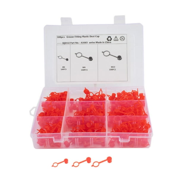Tapas de engrasadores,Tapones para engrasadores Tapones para tornillos de purga de frenos,Tapones de purga de frenos Tapones de ajuste Zerk Cubierta antipolvo,Kit de tapones de grasa M6 M8 M10