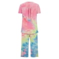 thumbnail image 6 of Tnhcen 2 Piece Summer Capri Women's Pajama Set Ladies Short Sleeve Shirt Capri Pants Pjs Sets Home Clothes S-3XL, 6 of 6
