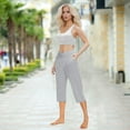 thumbnail image 6 of Women's Yoga Pants with Pockets High Waist Stretch Pants Tummy Control Workout Pants Gray 2XL, 6 of 6