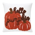 thumbnail image 2 of AURIGATE Pumpkin Pillow Cover, 17.7 in Canvas Living Room Sofa Festival Bow Decoration Cushion Case for Halloween Thanksgiving Home Decor, 2 of 8