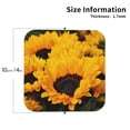 thumbnail image 3 of Kll Square Drink Coasters Set Of 4,Pu Leather Absorbent Coasters Set Decorative Coffee Cup Coasters Housewarming Gift For Home Decor-Flower Bush Sunflower, 3 of 9