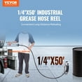 thumbnail image 2 of VEVOR Fuel Hose Reel, 1/4" x 50', Extra Long Retractable Grease Hose Reel, Spring Driven Auto Swivel Rewind, Heavy-Duty Carbon Steel Construction with Hose for Auto Repair, Heavy Industries, 5800 PSI, 2 of 9