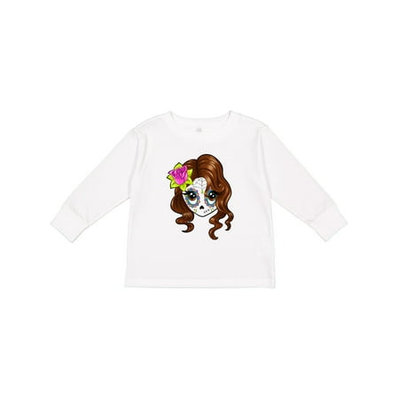 

Inktastic Cute Sugar Skull Girl Boys or Girls Long Sleeve Toddler T-Shirt