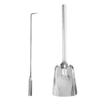 MRLESS Fireplace Shovel Ash Shovel Fire Poker for Fire Pit Fireplace Poker Heavy Duty Pit Poker for Campfire Wood Stove Firewood Log Coals Silver