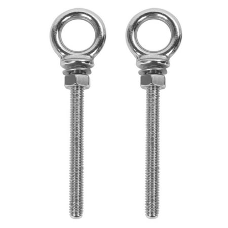 

NUOLUX 2Pcs Durable Stainless Steel Lifting Eye Bolts with Nuts Swing Eyebolts Ring Hook Bolt Screw Fasterners (M6 x 60 - 316)
