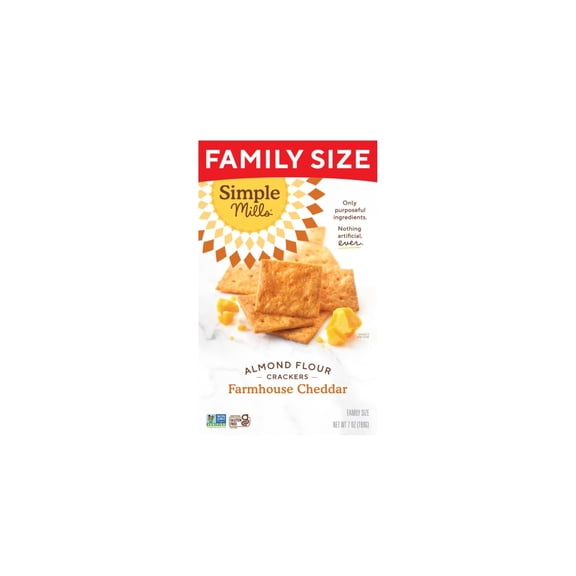 Simple Mills Farmhouse Cheddar Almond Flour Gluten Free Crackers, 7 oz