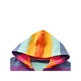 thumbnail image 3 of Kids Girls Hoodies Sweatshirt Rainbow Stripe Zip Up Jacket Coat Outwear, 3 of 5
