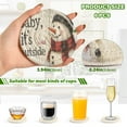 thumbnail image 4 of BZSMCE 6Pcs Drink Coasters With Holder 3.94Inch Adorable Snowman Playing in Forest Creative Coil Coaster Coasters Colors Absorbent Coasters for Drinks Coasters Set Thicken Heat for Home Table, 4 of 7