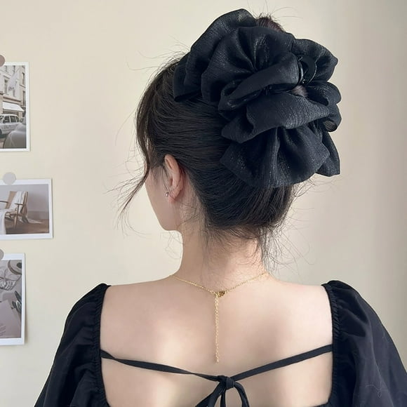 Canadian Day Kcavykas Beauty,Accessories,Double-sided Mesh Bow Tie Clip for Women's Back Head, Curly Hair Clip, Large Clip, Elegant Temperament Hair Clip