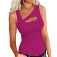 thumbnail image 2 of UPPADA Womens Tank Tops 2025 Sleeveless Round Neck Ruched Spring Summer Basic Shirts Trendy Cute Outfits Women Sleeveless Tank Top,Tank Top for Women Pack Ribbed Hot Pink,M, 2 of 6