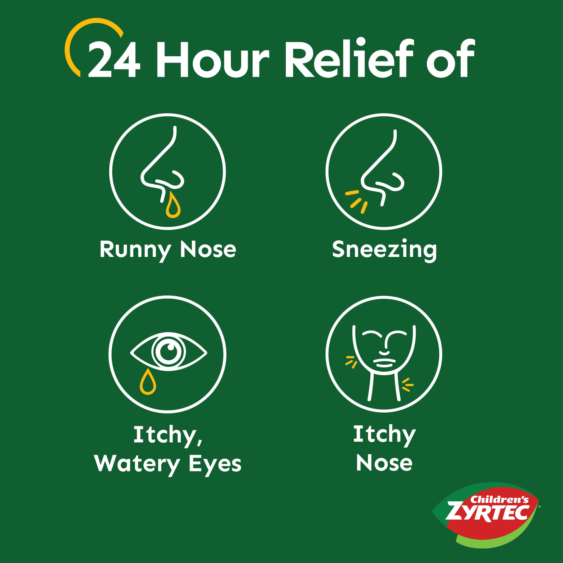 Zyrtec 24 Hr Children's Allergy Syrup, Grape, Twin Pack of 4 fl. oz