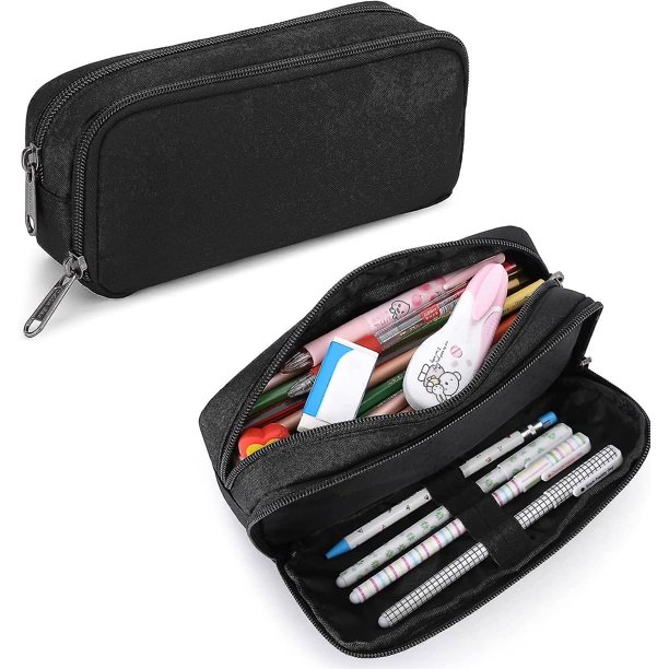 Estuche de lápices de gran capacidad, funda de almacenamiento con rotulador, funda de papelería simple, bolsa de papelería escolar, organizador de oficina universitaria kaili Sencillez