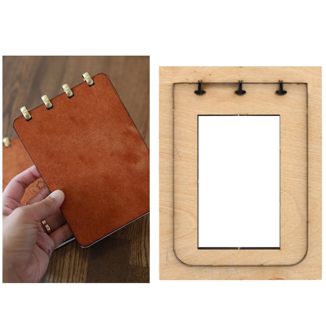 Troqueles DIY, para cubierta de cuaderno, para cuchillo, troqueles de material cuero para manual, suministros para artesanía en cuero 147x107mm 3 agujeros