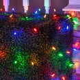 thumbnail image 2 of Wintergreen Lighting 4' x 6' Multi Color LED Outdoor Christmas Net Lights Set, 100 Lights, Green Wire, 2 of 5
