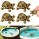 thumbnail image 1 of Decoración del hogar, decoración de habitaciones, decoración de paredes, 4 mini adornos de disco de baño de cobre con forma de tortuga o pájaro, decoraciones de tortuga, 1 of 3