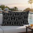 thumbnail image 4 of Black Spring Floral Outdoor Waterproof Pillow Covers, Modern Abstract Art Farmhouse Decorative Rectangle Throw Pillowcase Sofa Cushion Sham for Patio/Couch/Chair, 20"x12" 2 Pack, 4 of 8