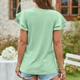 thumbnail image 7 of Odeerbi Summer 2025 Casual Elegant Tops for Women Fashion V-Neck Solid Short Sleeve Sexy Blouse Mint Green, 7 of 7