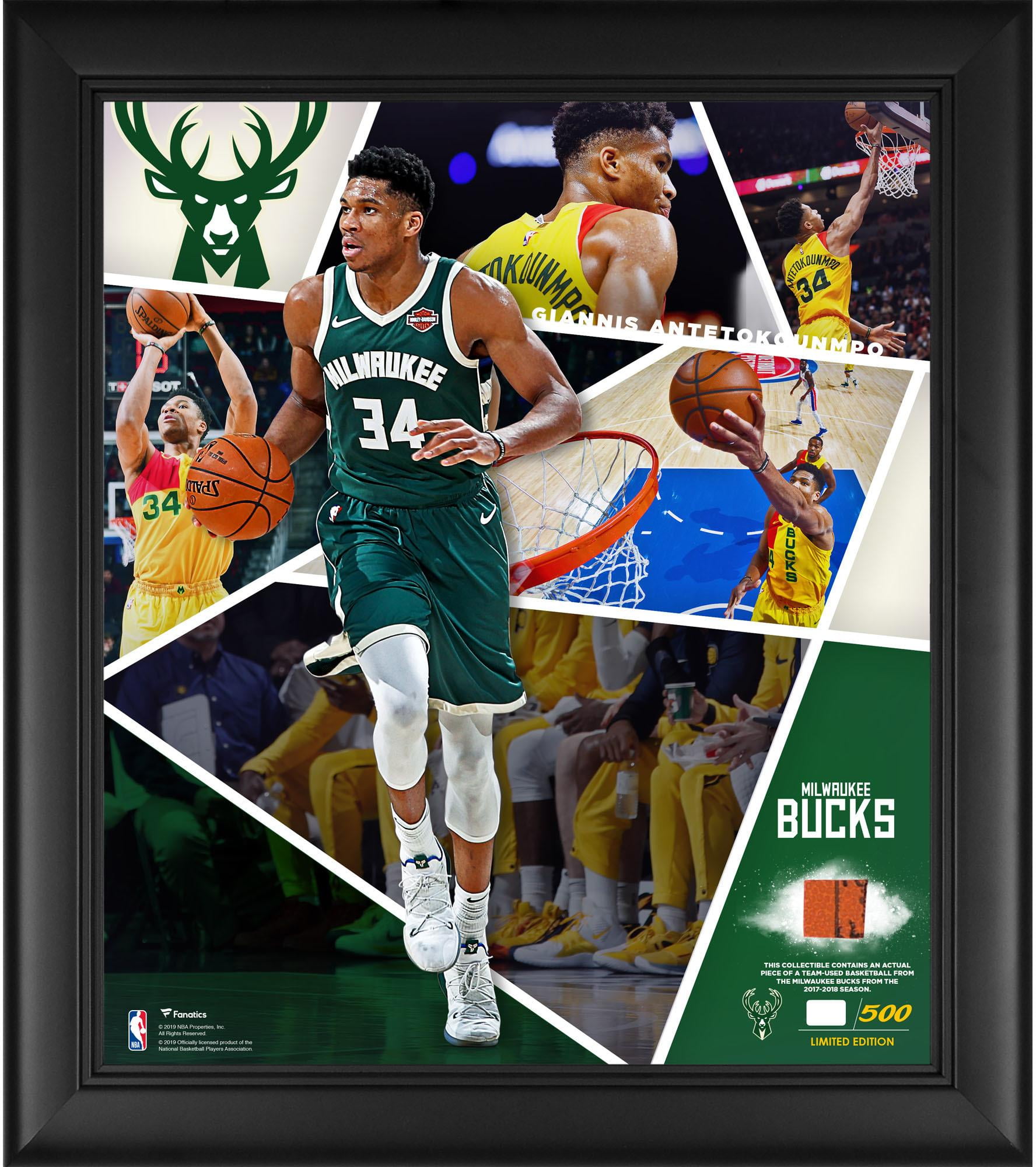 Fanatics Authentic Giannis Antetokounmpo Milwaukee Bucks Framed 15 X 17 Impact Player Collage With A Piece Of Team Used Basketball Limited Edition Of 500 Walmart Com Walmart Com