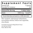 thumbnail image 2 of ARG Biotin 5000 - Delivers 5000 mcg Biotin - Vitamin B - Metabolism & Energy Production Support - Hair, Skin & Nail Supplement - Gluten-Free - 60 Servings - 60 Vegetarian Capsules, 2 of 5