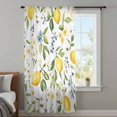 thumbnail image 4 of Summer Lemon Sheer Curtains 54 Inches Long, Yellow Botanical Spring Floral Blue Light Filering Curtains, Breathable Simi Curtain Privacy Drapes for Kitchen Bathroom Nursery Small Window Treatment, 4 of 9
