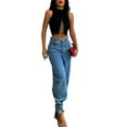 thumbnail image 2 of SAYOO Mujeres Casual Crop Tops, Color Sólido Slim Fit Hollow Out Vendaje Sin Mangas Tank Tops SAYOO Moda, 2 of 5