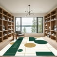 thumbnail image 2 of ODIKA 3'x5' Machine Washable Non-Slip Area Rug, Geometric Dark Green High Traffic Rug with Pad, Green, 1058166, 2 of 8