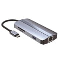 thumbnail image 1 of 2205 USB C Hub Adapter 8-in-1 Type C Docking Station with 4K HD-MI+USB3.0+USB2.0*2+87W PD+RJ45+SD/TF Card Readers for Laptops Tablets Smartphones with Type C Port, 1 of 9