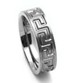 thumbnail image 2 of 6MM Comfort Fit Titanium Wedding Band Greek Key Flat Ring (Size 6 to 14), 2 of 3
