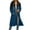 Blue, variant on Women's Long Hoodie Jacket Casual Color Blocked Long Sleeve Coats Drawstring Zip Up Hooded Cardigan with Pockets