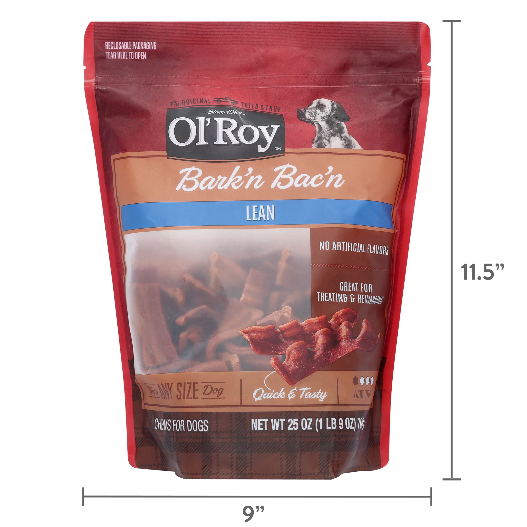 (2 pack) Ol' Roy Bark'n Bac'n Dog Treats, Lean, 25 oz