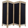 thumbnail image 2 of Biombo Mampara Madera de Pino Natural 4 Paneles Negro, 2 of 2
