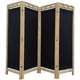 thumbnail image 2 of Biombo Mampara Madera de Pino Natural 4 Paneles Negro, 2 of 2