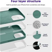 for iPhone 14 Case, Silicone Shockproof Slim Thin Phone Case for iPhone 14 6.1 inch (Calke Green)