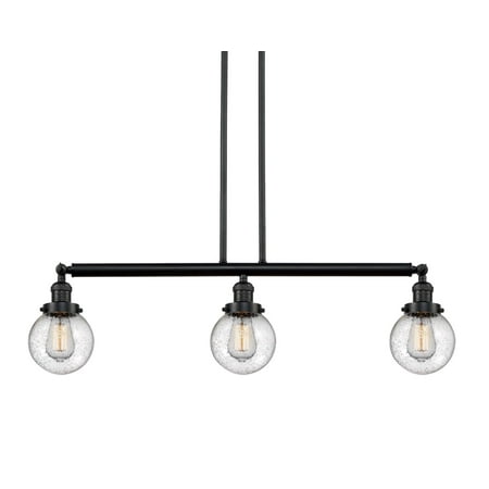 

Innovations 213-BK-S-G204-6 Beacon 3 Light Island Light part of the Franklin Restoration Collection Matte Black