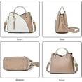 thumbnail image 3 of Sac à Main pour Femmes avec Coutures Contrastées et Franges, Mode en Cuir Color Block, Petit Sac à Bandoulière avec Poignée, 3 of 6