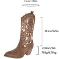 thumbnail image 2 of SACFOF Cowgirl Boots Women Chunky Heel Knee High Cowboy Boots Mid Calf with Chunky Heel Retro Embroidery Western Boots, 2 of 7
