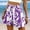 Light Violet, variant on Women's Wide Leg Short Boho Style Print High Waist Elastic Fashion Versatile Casual Shorts Summer Comfy Baggy Shorts Beach Vacation Clothes