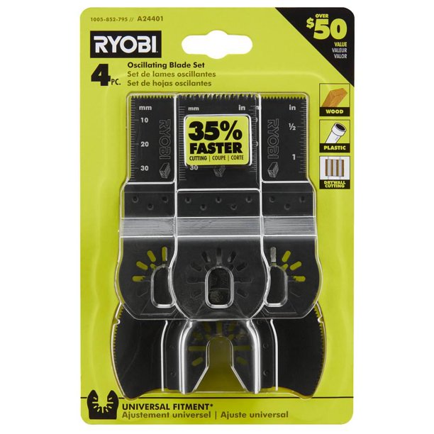 4Piece Wood Oscillating MultiTool Blade Set