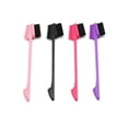 thumbnail image 1 of 4 Pcs Eyebrow Brush Eyelash Comb 2 in 1 Makeup Grooming Brush Hair Dressing/Waxing/Dying Tool with Handle Tip for Travel Home Salon Barber,Random Colo, 1 of 5