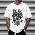 thumbnail image 2 of XIAONU Celtic Wolf Print T Shirt for Men Short Sleeve Crew Neck Casual Tops, 2 of 4