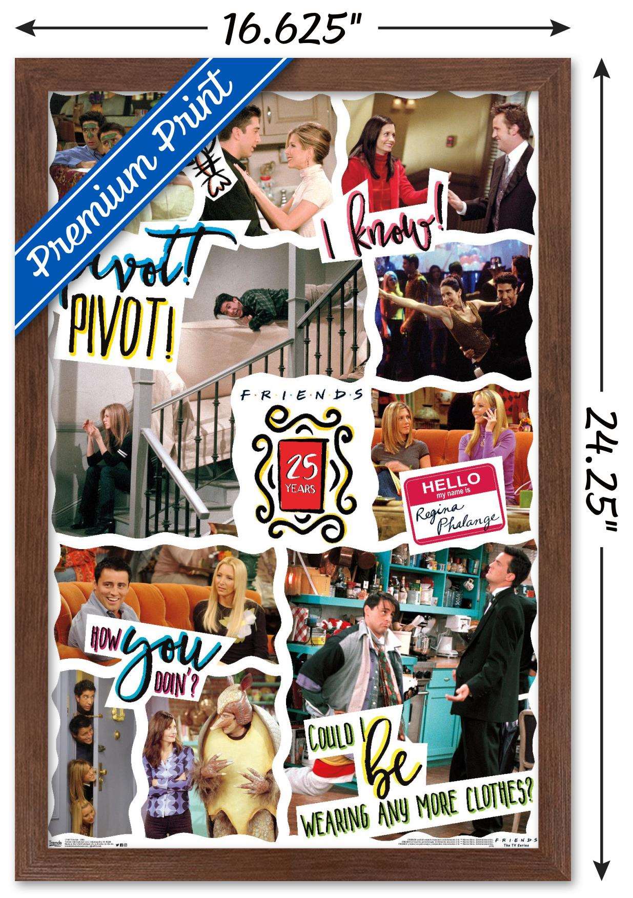 Friends - 25th Wall Poster, 14.725" x 22.375", Framed