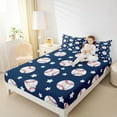thumbnail image 4 of Manfei Boys Ball Game Twin Sheet Sets,Baseball Lovers Twin Fitted Sheet,Blue White Flat Sheet For Boys Kids,Microfiber Bedroom Decor,3 Pieces, 4 of 7