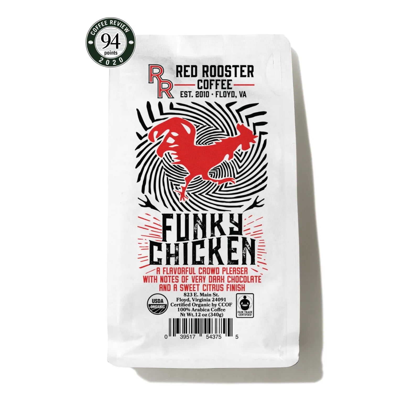 Red Rooster Coffee Organic Funky Chicken - 12 Oz Whole Bean