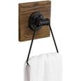 thumbnail image 3 of MyGift Wall Mounted Rustic Hand Towel Ring, Dark Brown Wood and Black Metal, 3 of 7